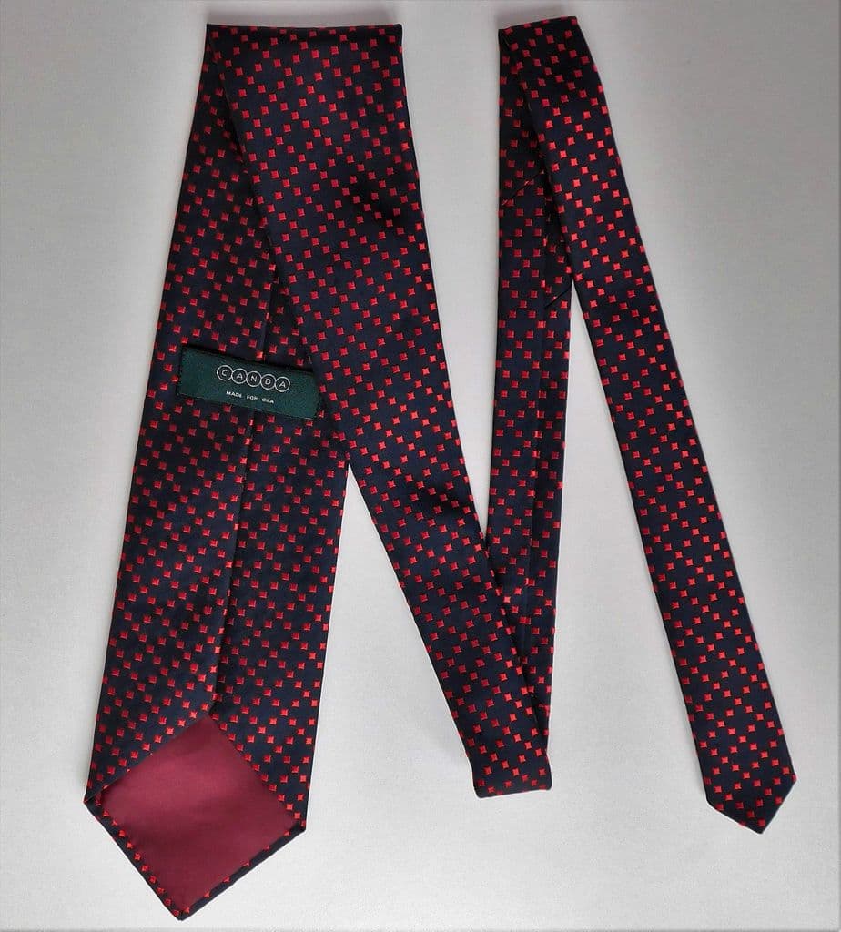 Black tie with bright red squares check pattern C&A vintage 1990s